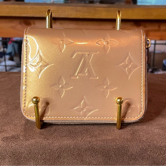 Louis Vuitton gold Vernis zip compact wallet/coin purse